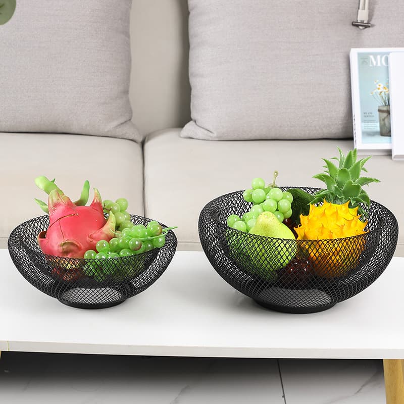 Nordic Creative Iron Wire Fruit Basket Double Layer Modern Snack Candy Storage Basket Dried Fruit Tray Home Fruit Plate