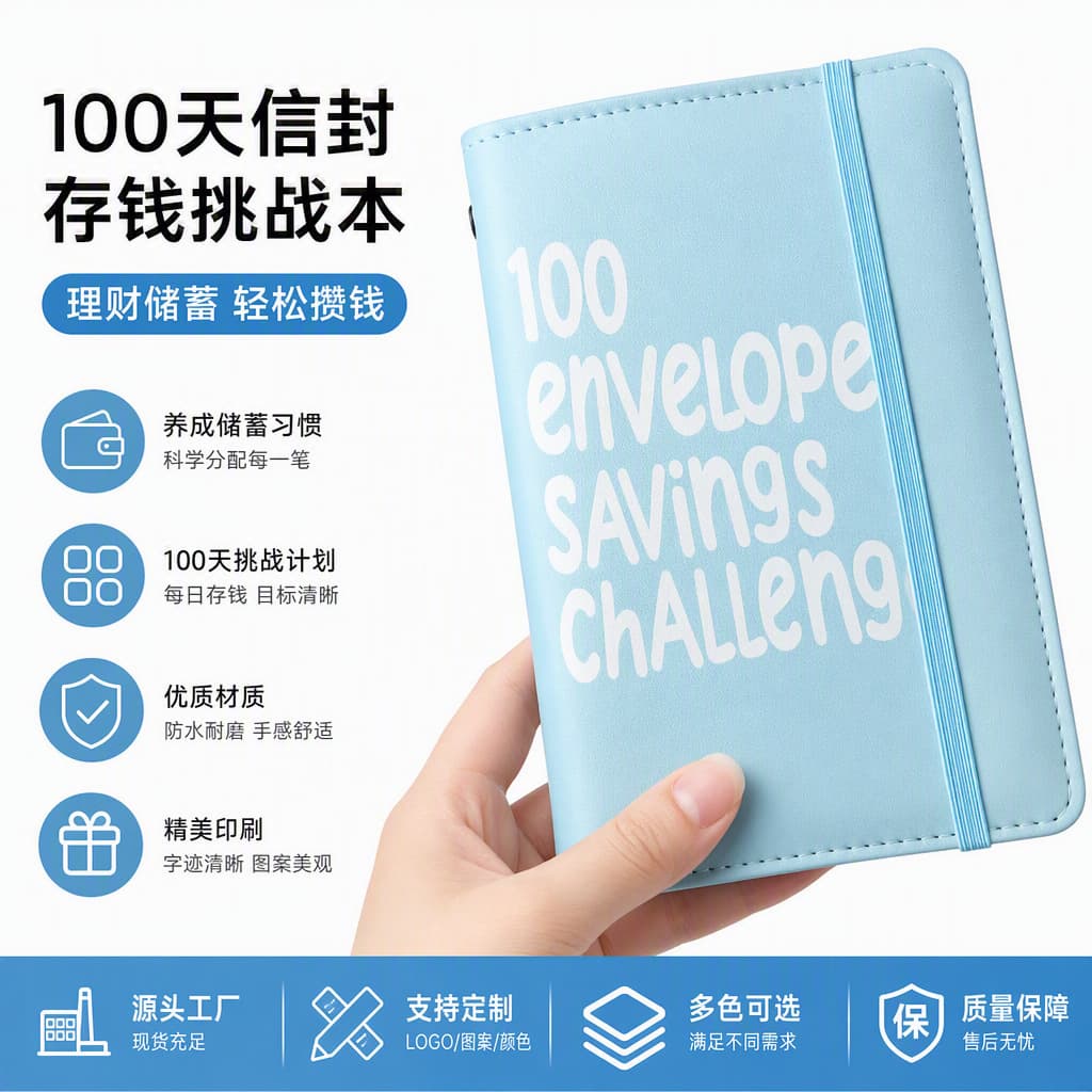 100 Envelope Savings Challenge Tracker Budget Planner Notebook Journal, Multiple Colors Available, In Stock, Mixed Batch