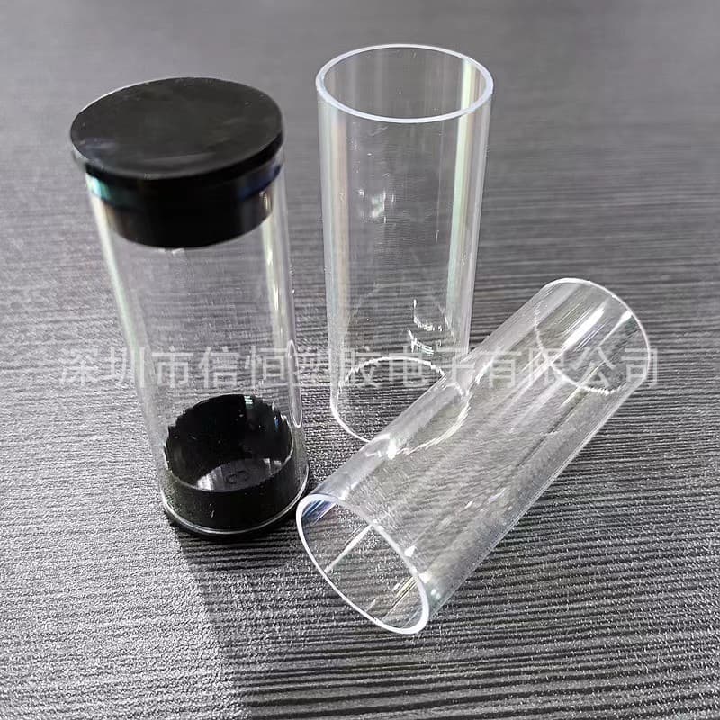 Factory direct sales of PETG packaging round tubes, high transparency, medical and food grade PETG transparent tubes with caps and stoppers.