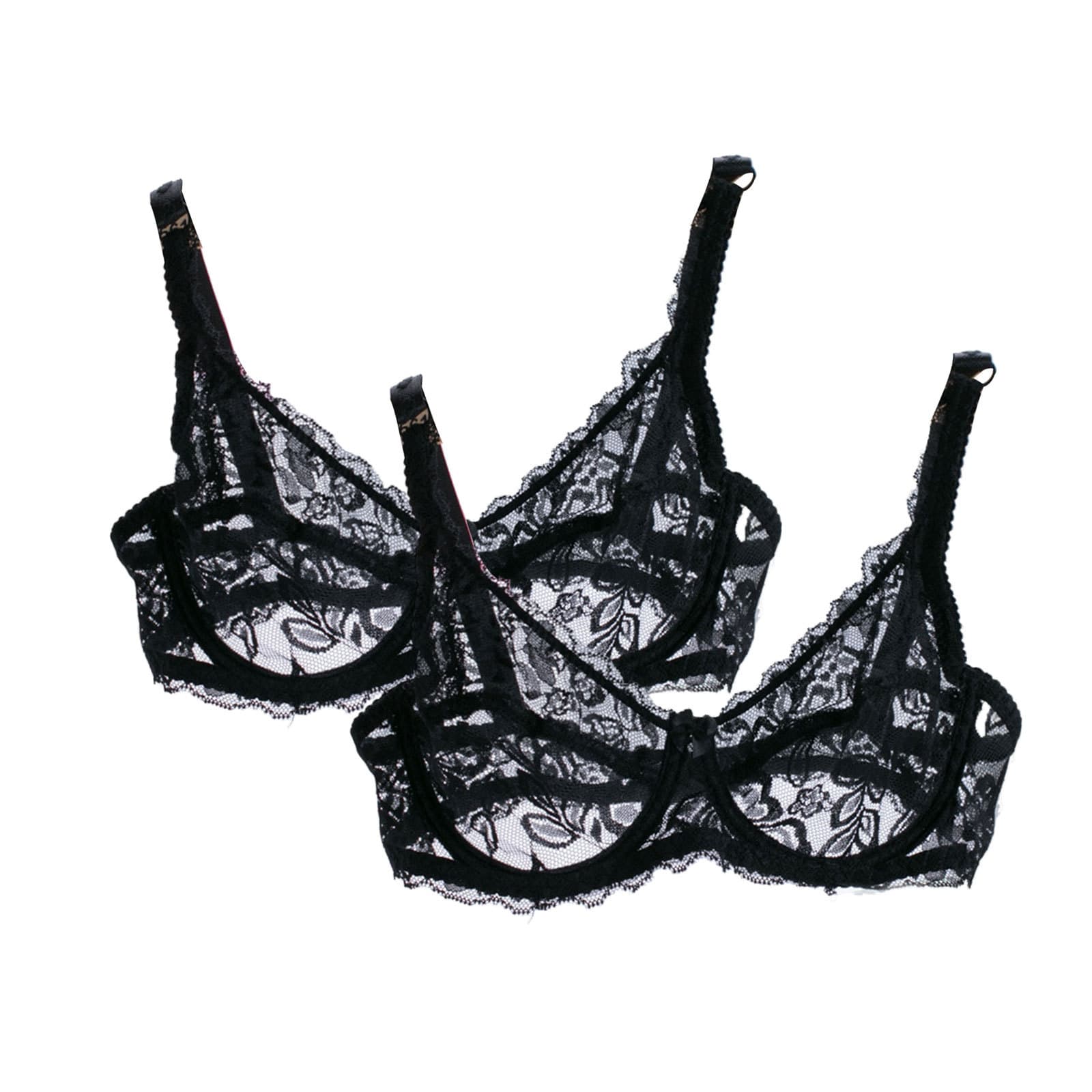 2pcs Set Cross-border Wholesale Stock * Lace Sexy Thin Underwire Bra for Spring/Summer