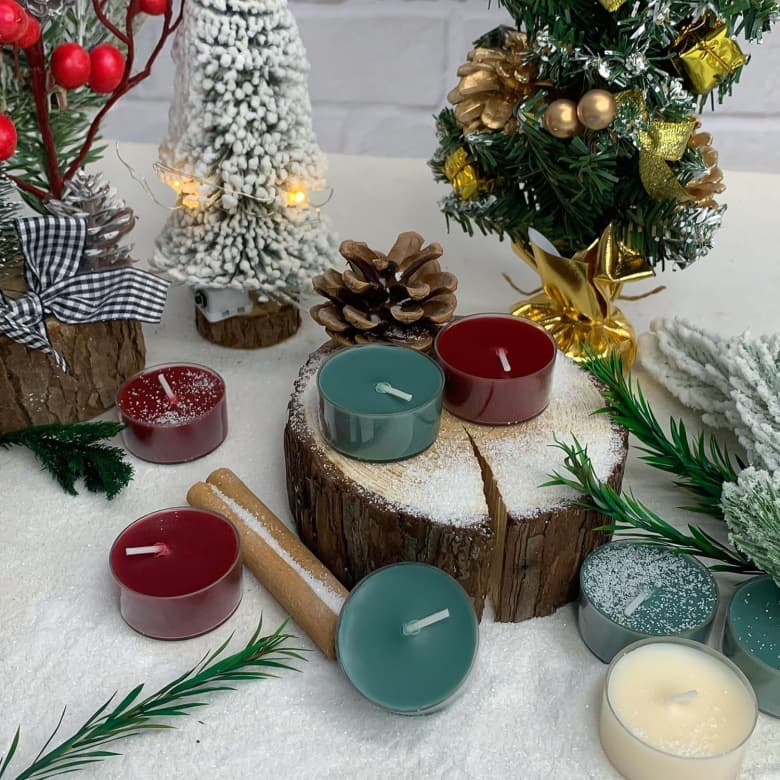 Handmade soy wax romantic scented tea wax colorful smokeless scented candle 4 hours flame retardant Christmas fragrance tea wax