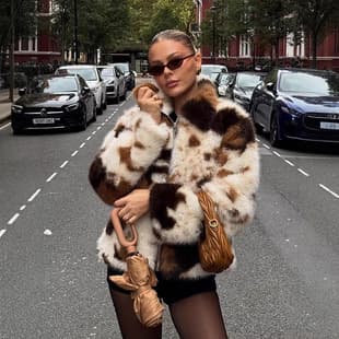 European and American Autumn/Winter New Fur Coat, Zipper Turn-Down Collar Top, Short Women's Fox Fur Jacket