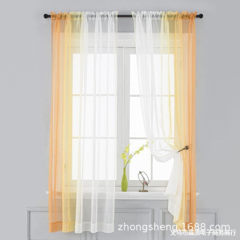 Curtains Simple Gradient Window Screen Balcony Living Room Bedroom Wholesale Cross-Border E-commerce Curtain Window Screen Finished Products