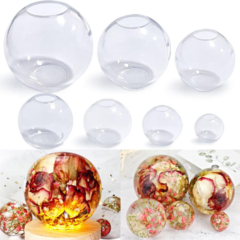 Highly transparent epoxy mold three-dimensional ball 7-piece set spherical silicone mold large 3D seamless silicone table resin