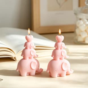 Caifu DIY Little Elephant Stacking Aromatherapy Candle Epoxy Resin Mold Heart Elephant Decorative Ornament Silicone Mold