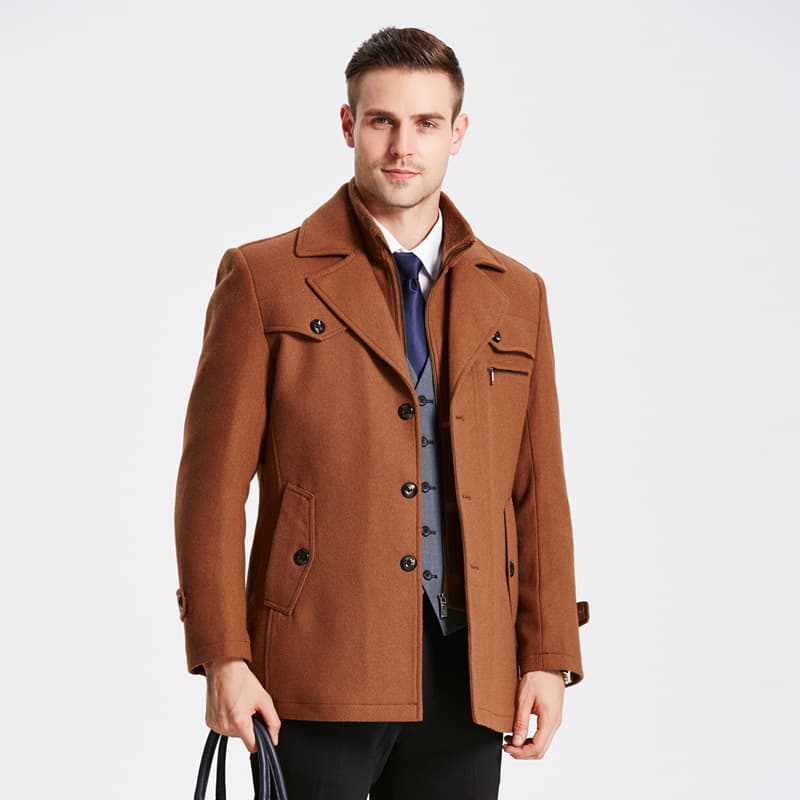 Carefully selected European size men's woolen coats, men's double collar woolen coats, wholesale cross-border supply, Amazon plus size men's clothing