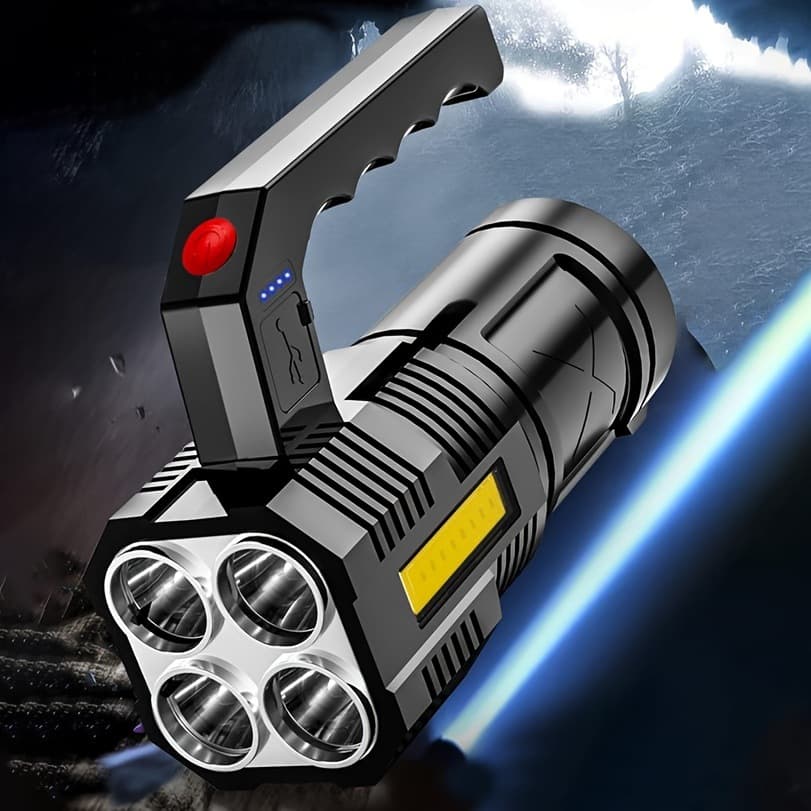 Ultra Bright USB Rechargeable LED Flashlight 4 Modes Long-lasting