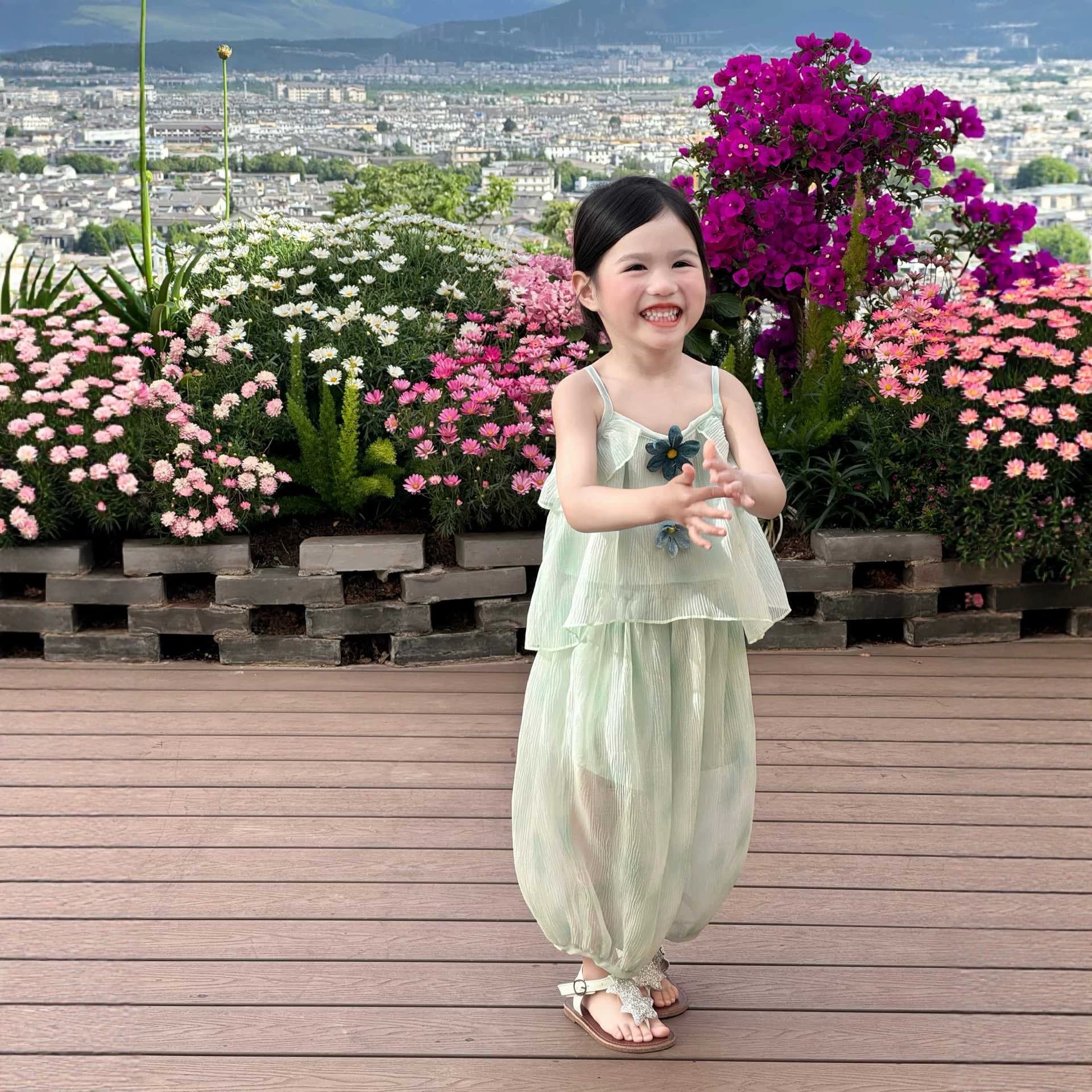 Candy style girls chiffon suit summer thin floral suspenders bloomers two-piece set sweet summer dress for baby girl