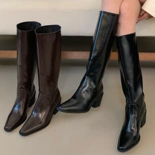 Chunky Heel French Vintage Brown Knee-High Boots Women 2025 Autumn New Arrival Tall Riding Boots