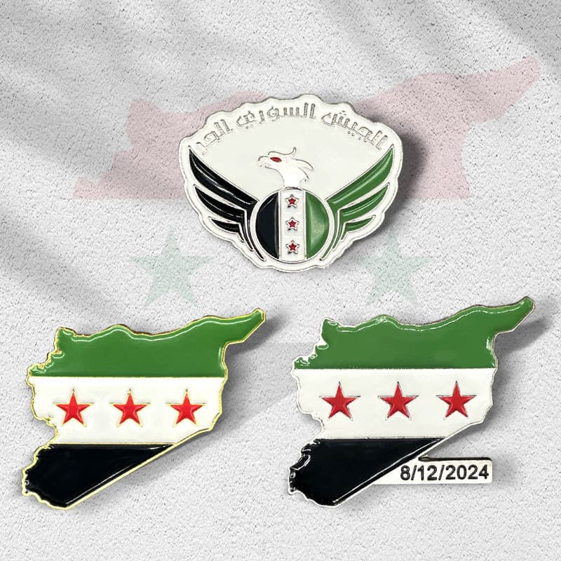 Cross-border hot Syrian badge Free Army map national emblem flag pendant badge mobile phone sticker keychain customization