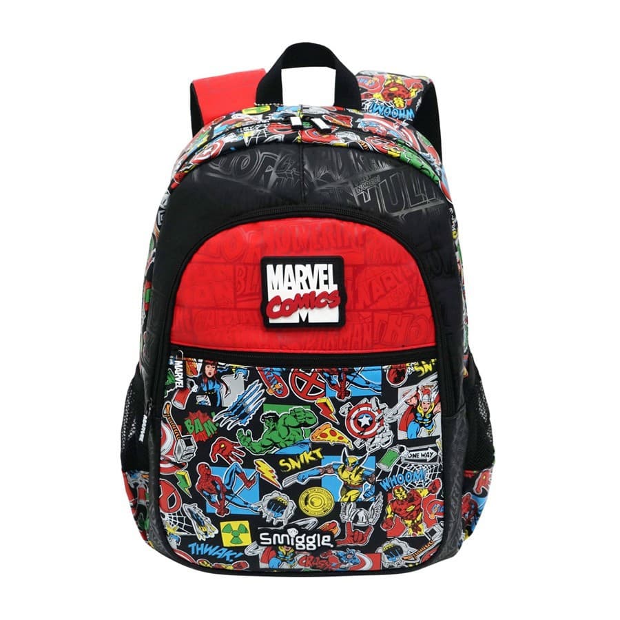 Australia Smiggle Backpack for Grades 1-6 Students, Red Marvel Hero Lightweight Backpack, Children's Casual Bag