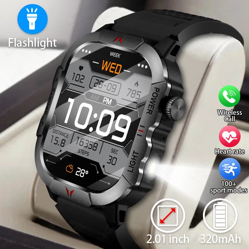 x31 New 2.01 Large Screen Bluetooth Call Waterproof Step Counting Heart Rate LED Light Outdoor Sports Smart Watch Cross-Border