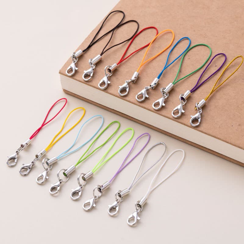 Colorful mobile phone chain lanyard handmade jewelry diy crayfish buckle sling toy doll lanyard can be shipped across borders