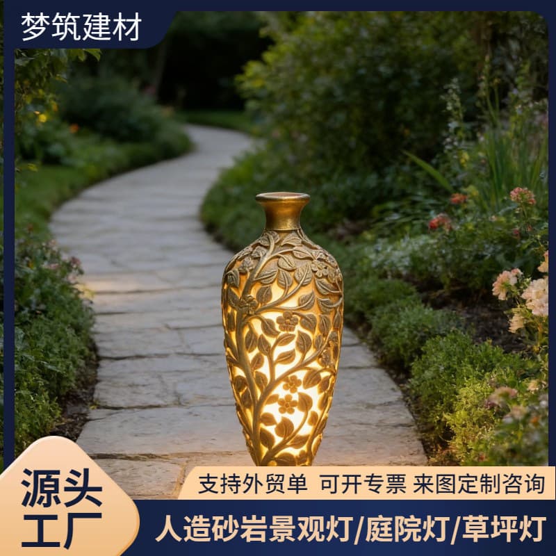 Custom-designed artificial sandstone translucent art sculpture lamp for high-end decoration in hotel presidential suites