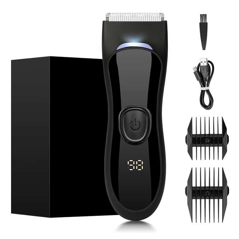New Cross-border Waterproof Body Hair Trimmer for Underarm, Leg, and Private Area with Digital Display, Electric Hair Trimmer