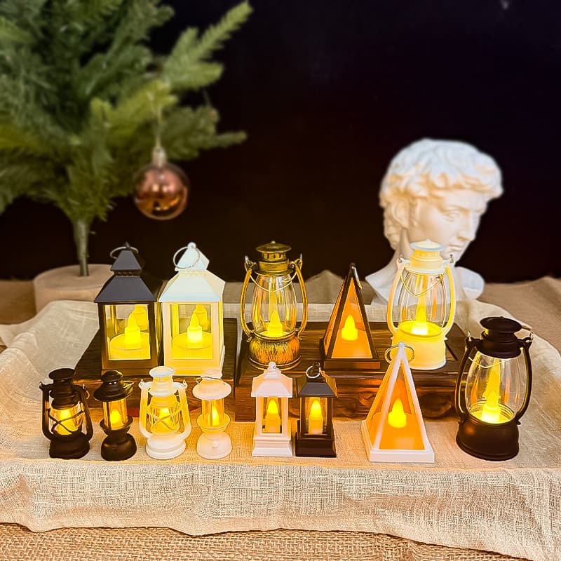 Creative retro mini wind lamp led electronic candle retro decorative atmosphere lamp bedroom bedside table decoration
