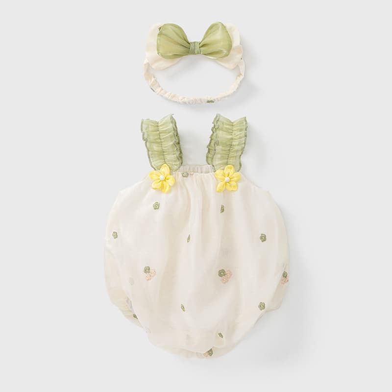 Internet celebrity baby jumpsuit summer sleeveless suspender triangle harem baby girl crawling suit newborn princess bag fart suit