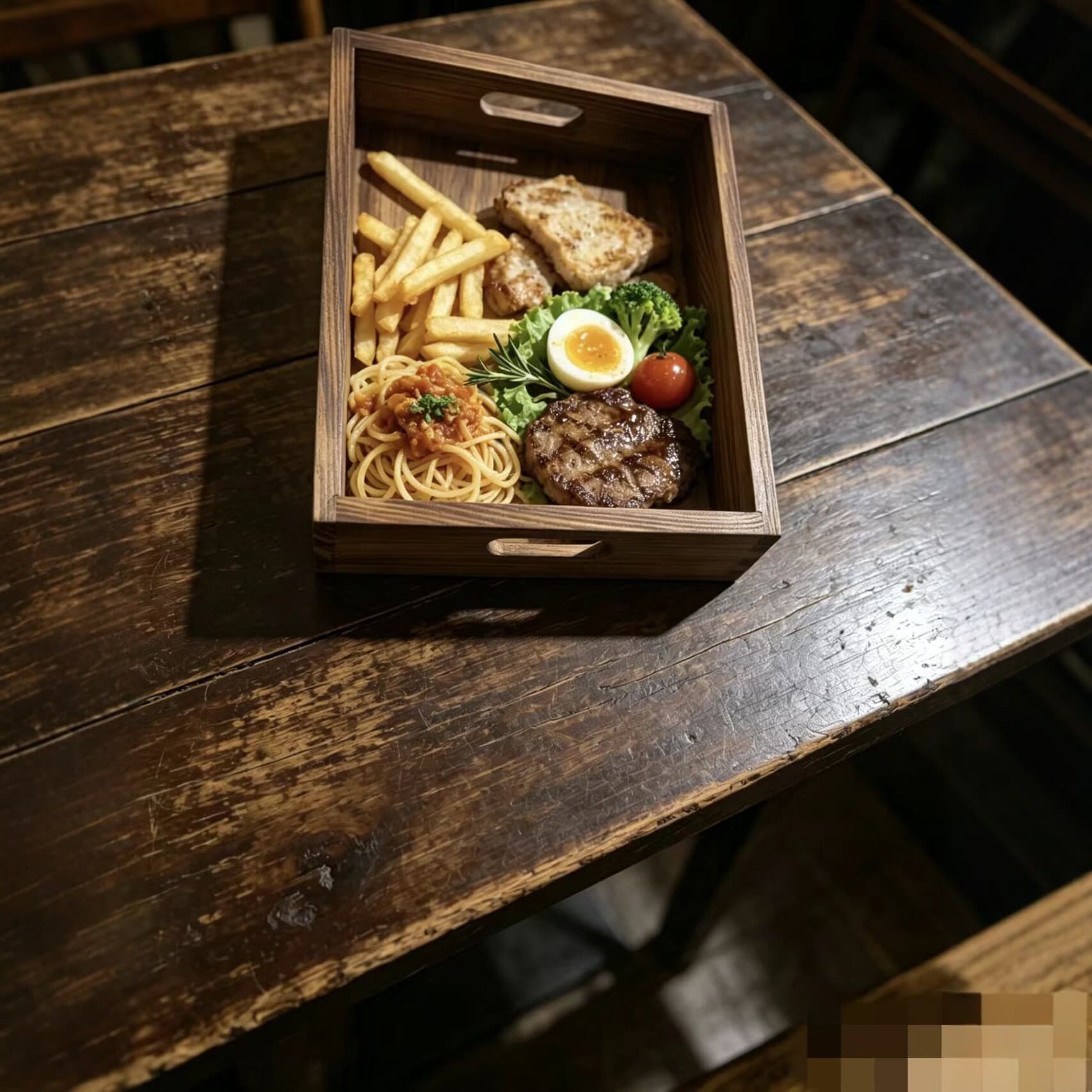 Wooden dinner plate, creative lunch box, light food lunch box, picnic packing box, household divided dinner plate, barbecue utensils