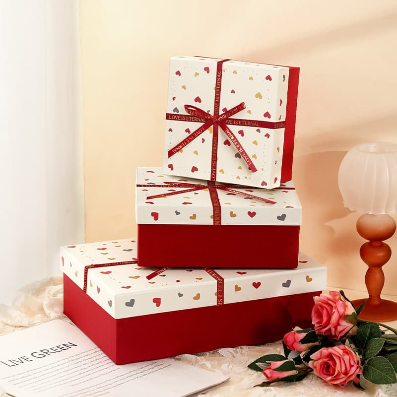 Valentine's Day Gift Box Birthday High-End Heaven and Earth Lid Packaging Box Cosmetic Box Exquisite Souvenir Gift Box Manufacturer
