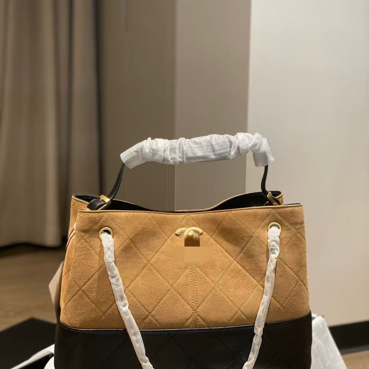 25A Hobo Bag Chanel Style Affordable Alternative Two-Tone Tote Bag Shopping Bag Women's Bag