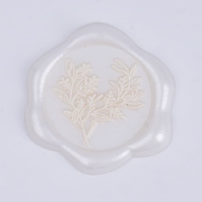 Custom Wax Seal Stamp with Two-Color Design, Adhesive Wax Seal Stickers for Invitation Envelope Closure, Engraved Lettering