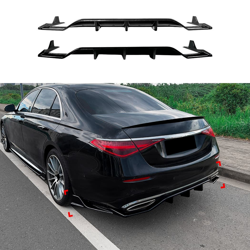 Suitable for Mercedes-Benz S-Class W223 early AMG Line 2021-2026 rear lip spoiler corner modification