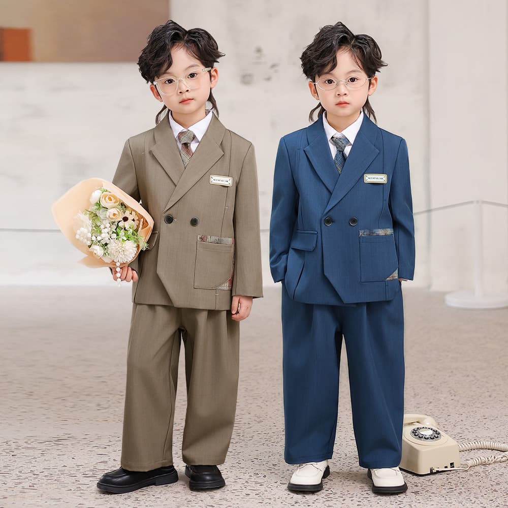 Kids Suit Set Spring New Style British Boys Host Piano Performance Outfit Baby Stage Show Photography Costume