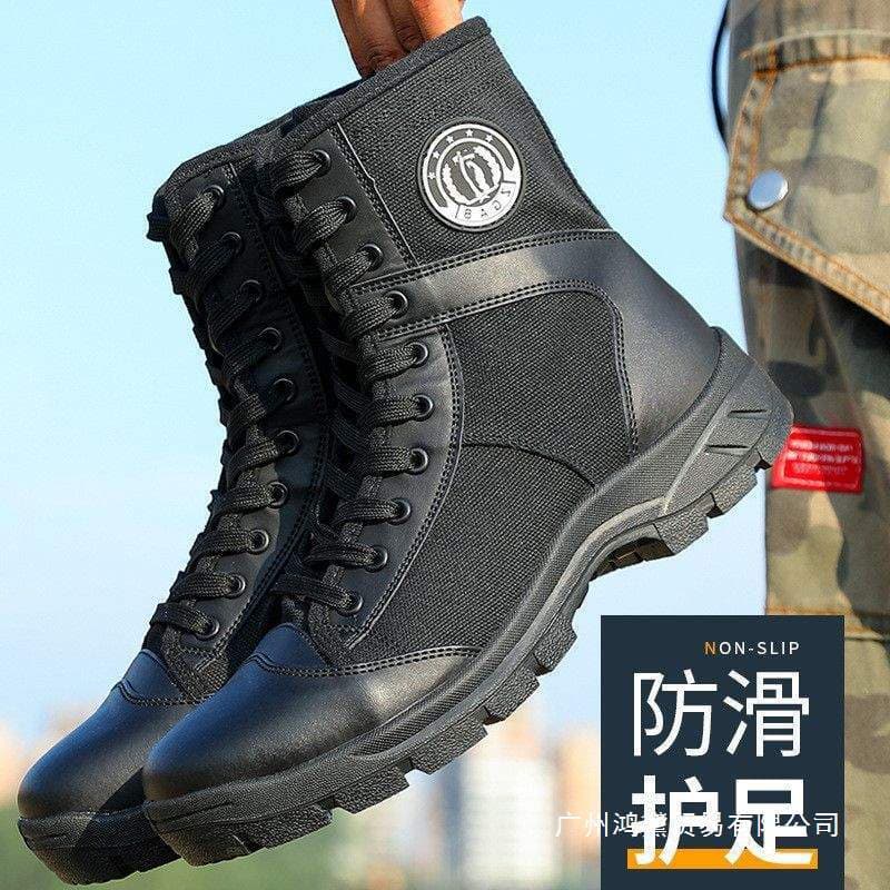 Summer Combat Boots Training Boots Men's High-Top Safety Shoes Breathable Martin Boots Outdoor Boots Tactical Boots Men's Land Combat Boots