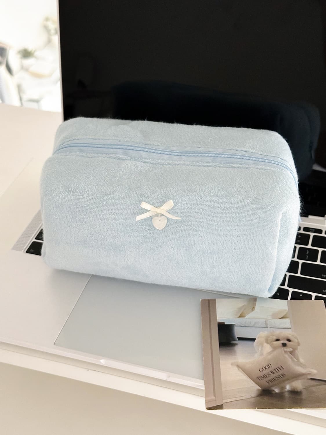 Cross-border Terry Cloth Storage Bag, Home & Travel Large-Capacity Skincare Cosmetic Toiletry Bag, Digital Product Organizer Pouch