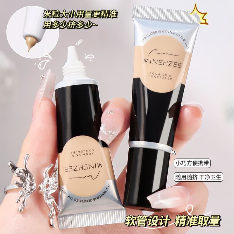 Minshsee Concealer - Smooth, non-caking formula for covering acne marks, dark circles, and blemishes. Color-correcting liquid concealer for women.