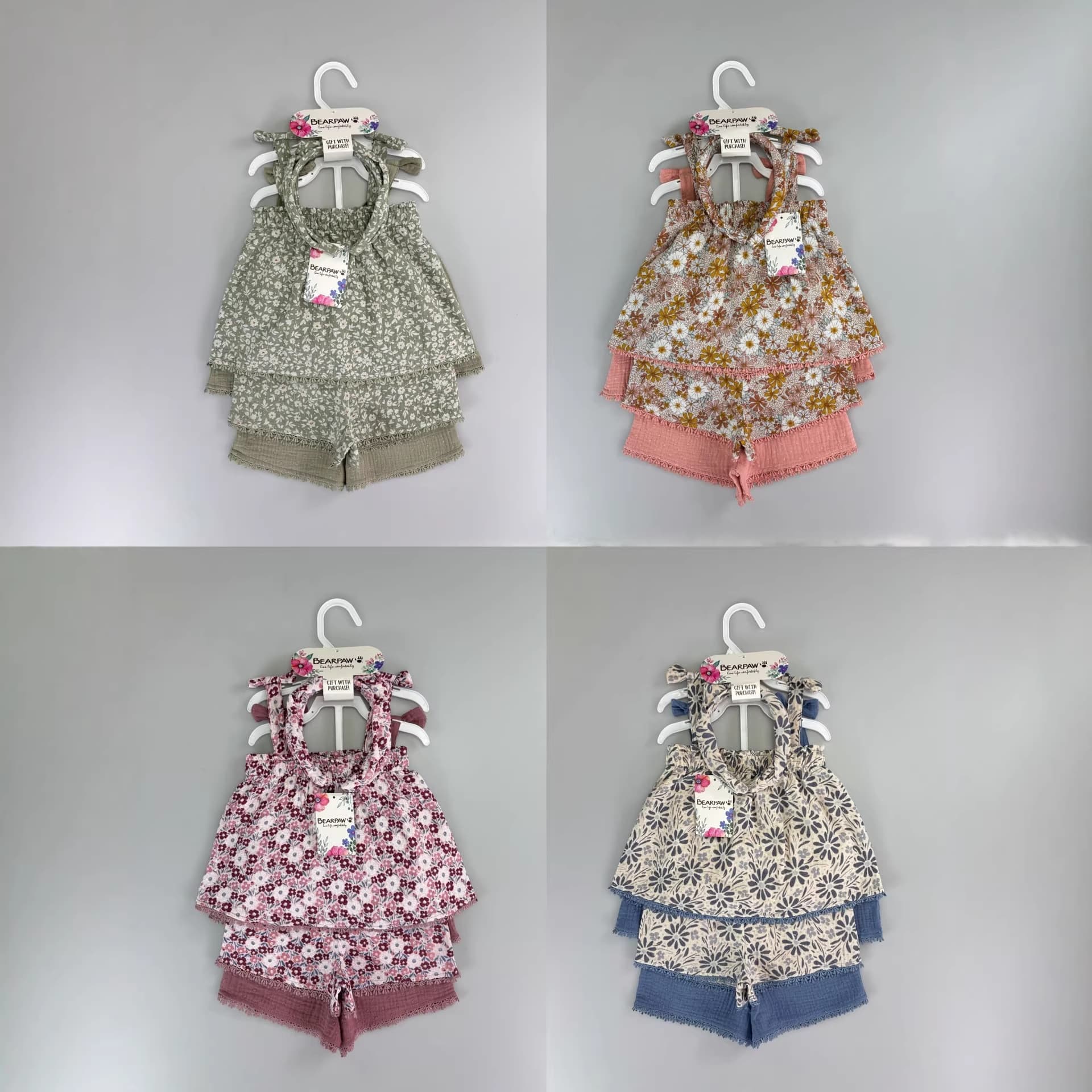 Baby Girl Shorts Summer 5-Piece Set Baby Girl Jacket 5 Pcs Sets Summer Style