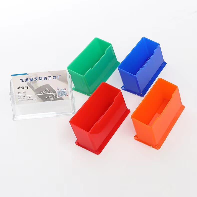 Advertising Business Plastic Business Card Holder, Manufacturer Wholesale Desktop Card Storage Box with Logo Printing