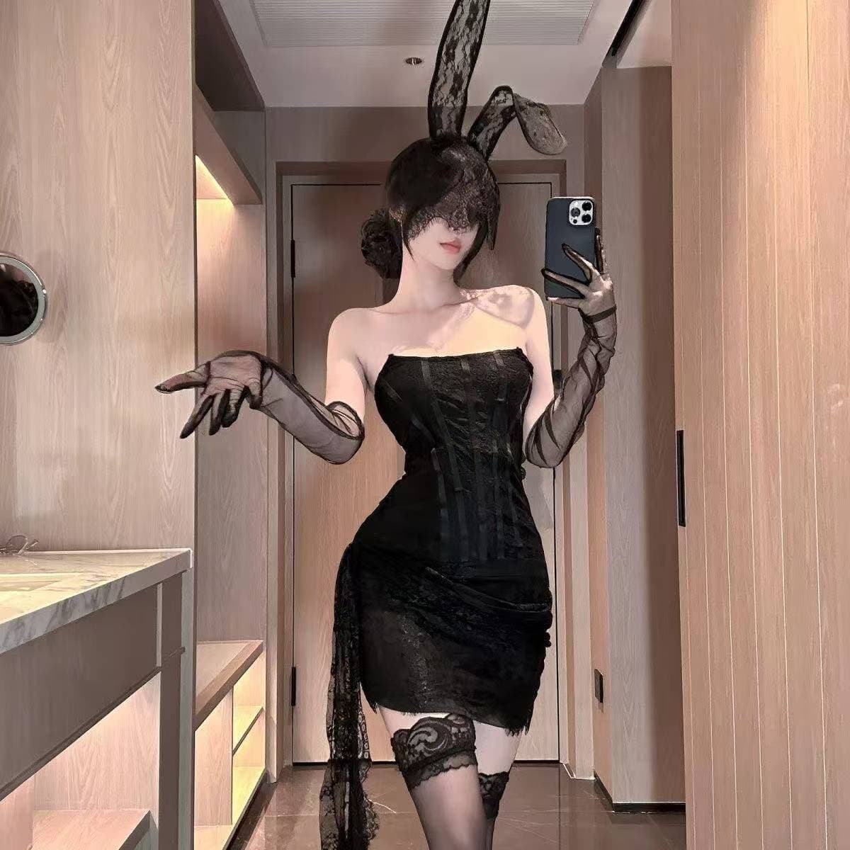 Pure Desire Lace Hot Girl Spliced Strap Tube Dress Fishbone Slim Backless Slim Sexy Summer Short Skirt