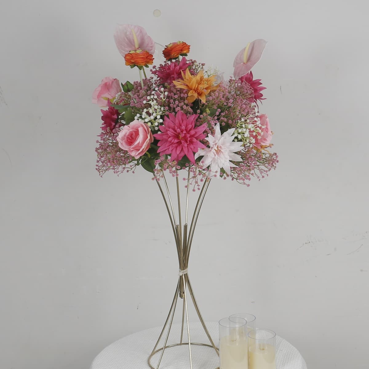 Cross-border Baby's Breath Artificial Rose Ball Wedding Decoration Props Wedding Scene Decoration Aisle Flowers Table Flowers