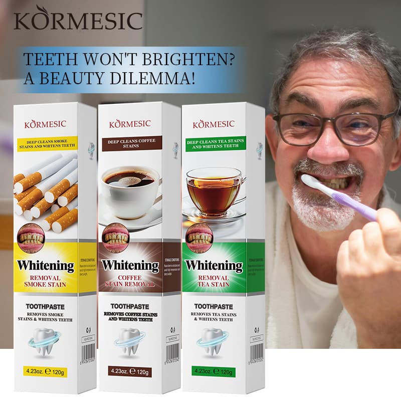 KORMESIC Smoke Stain Remover Toothbrush Clean Teeth Cross-border Foreign Trade Factory Wholesale