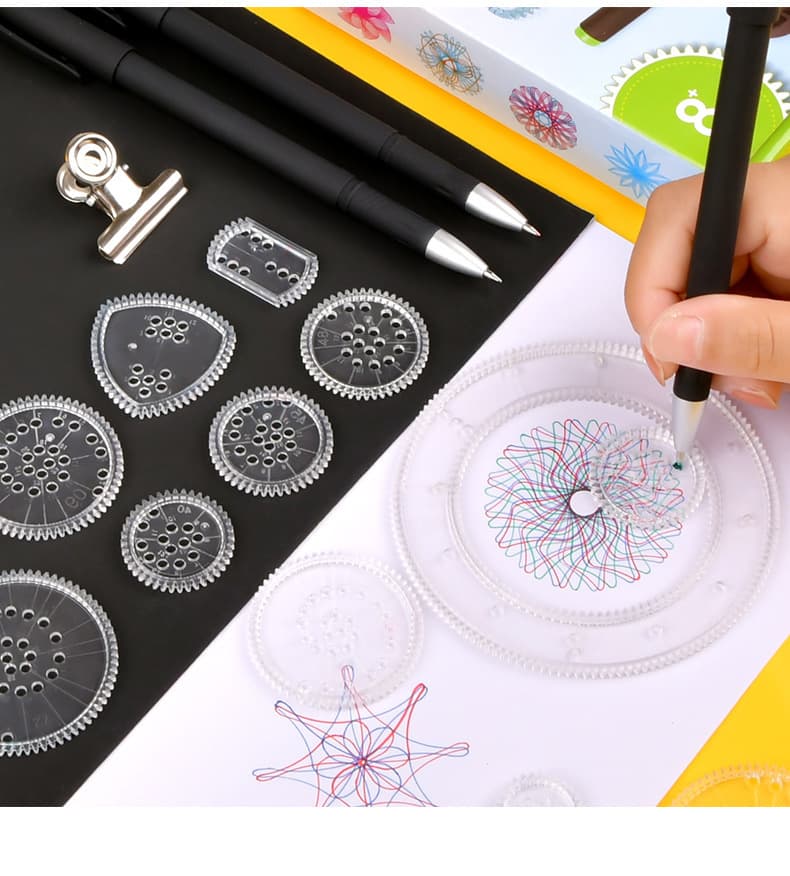 Kaleidoscope magical set, children's art creative painting templates, elementary school students' multi-functional stationery set