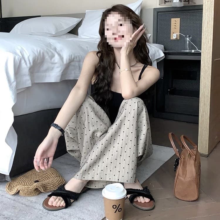 [Free Shipping Insurance] Summer Home Cotton Silk Sleep Pants 3/4 Length Plus Size Loose Casual Plaid Lounge Pants