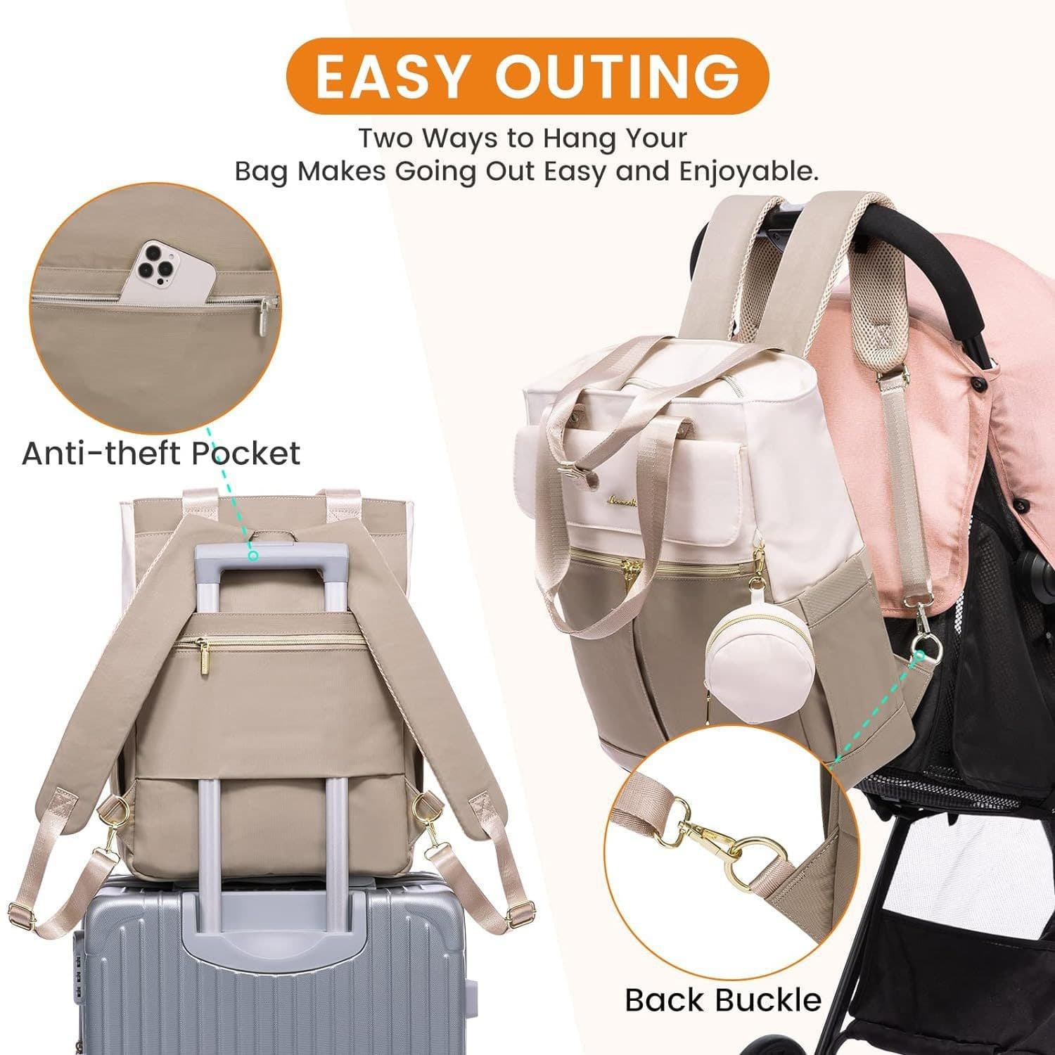 In Stock Amazon Best Seller Diaper Mom Bag Outdoor Laptop Backpack Travel Bag Unisex Fashion Backpack