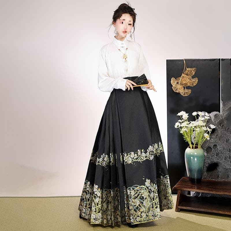 Dream Back to Chu-Han Original Hanfu "Call for Submissions" Ming-style Horse-face Skirt Imitation Zhuanghua Airplane Sleeve New Chinese-style Commute Autumn