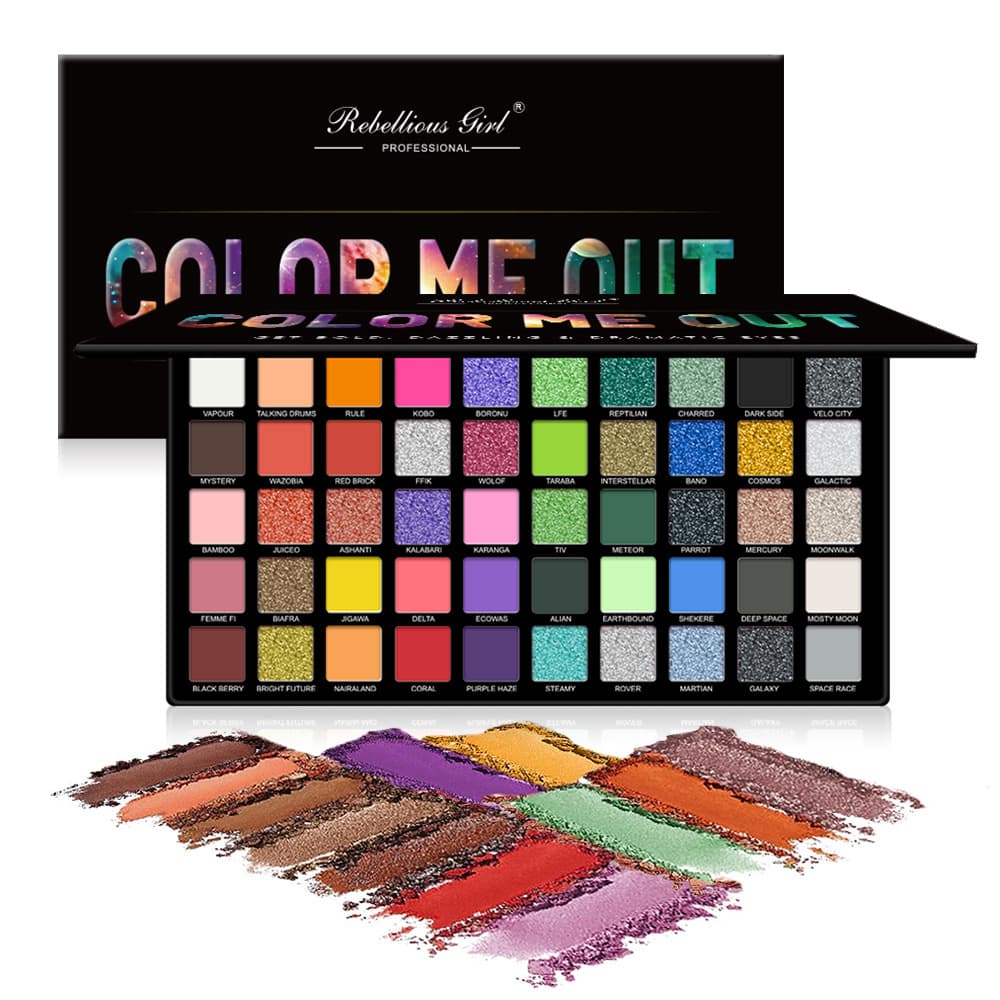 Rebellious Chameleon 50-Color Stage Eyeshadow Palette Matte Shimmer Contrast Sweet Smoky Eyeshadow