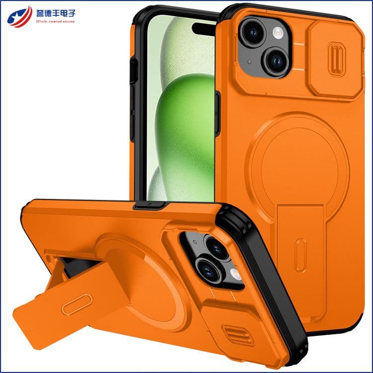 Compatible with iPhone 15 Plus Tengfei Apple phone case magnetic stand 2-in-1 PC+TPU phone case cover