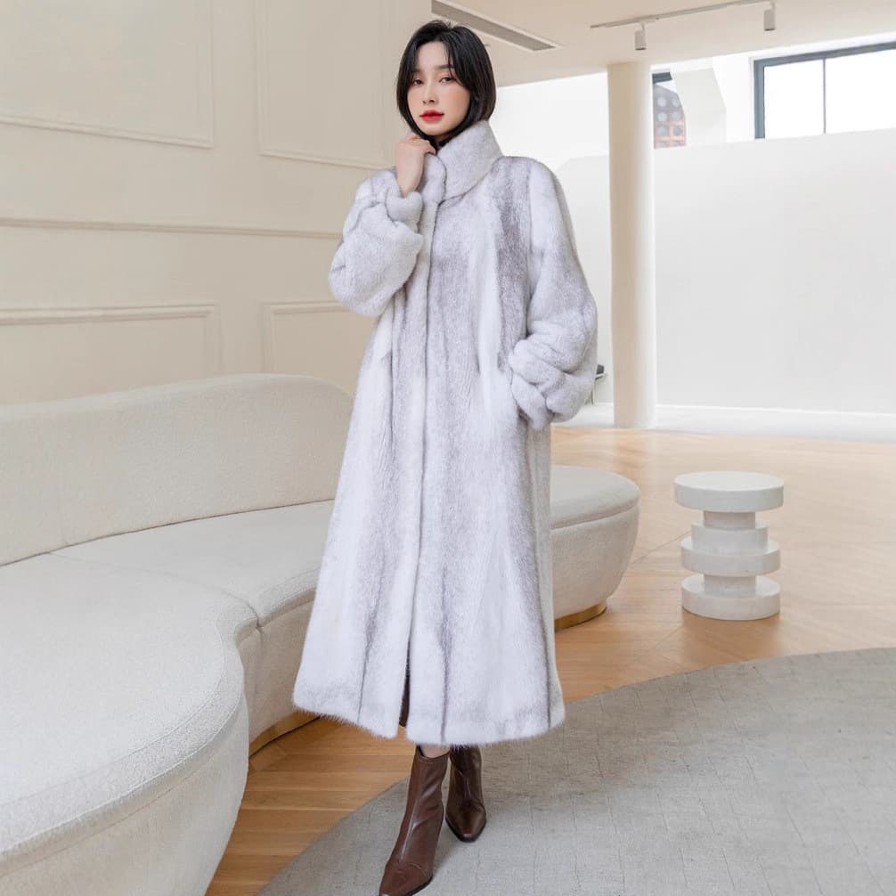 European and American new imitation mink coat for women, mid-length, young, Haining eco-friendly fur mink coat for women, cross mink