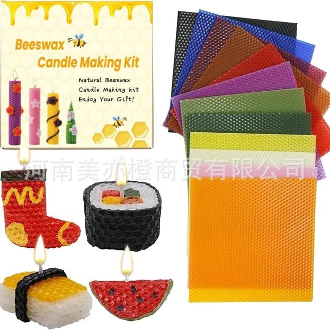 Colored Beeswax Sheets Halloween Candle Kit Handmade Origami Candle DIY Material Pack 20 Sheets