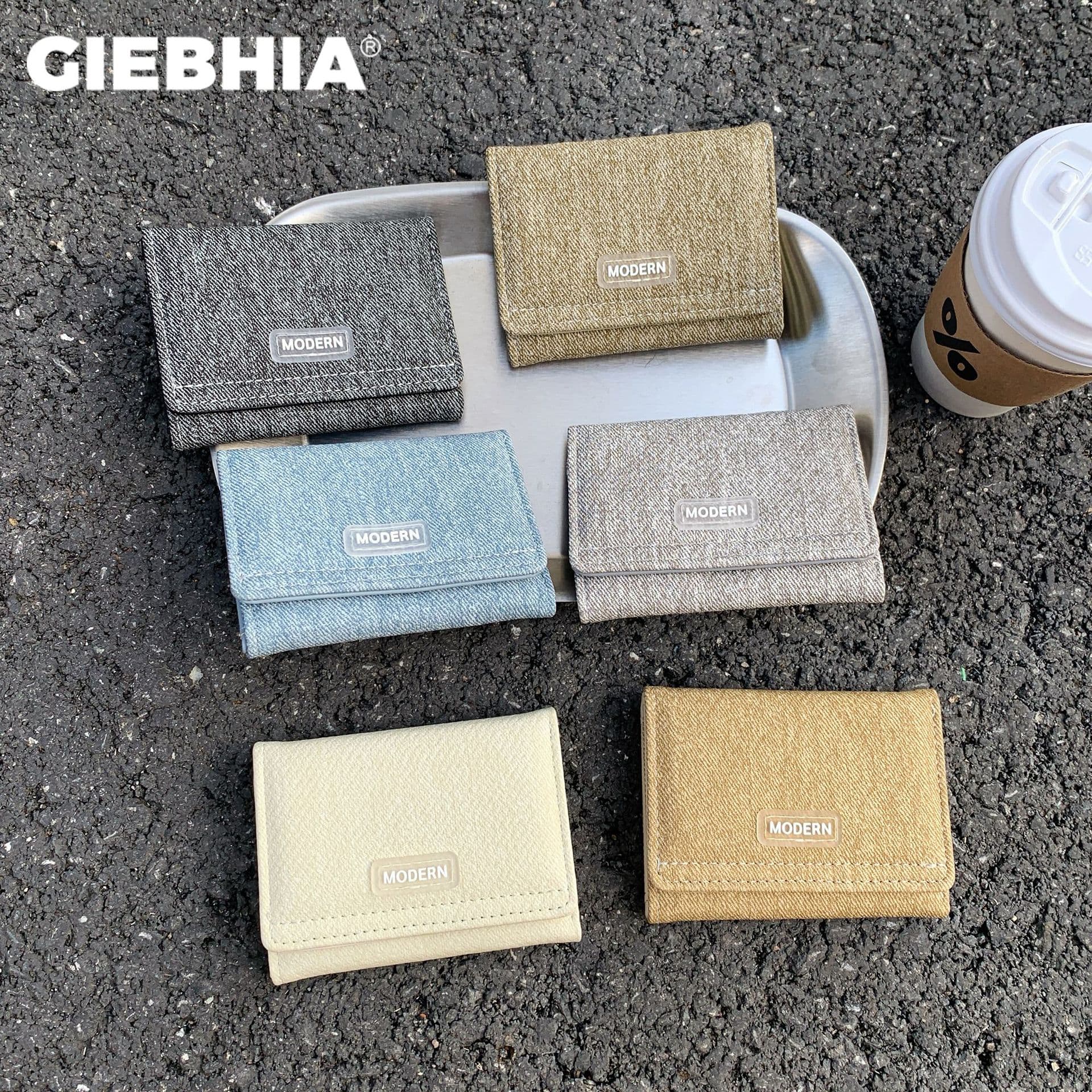 Denim Series ~ Sporty Versatile Short Wallet, Lightweight and Compact Women's Coin Purse with Denim Leather Feel
