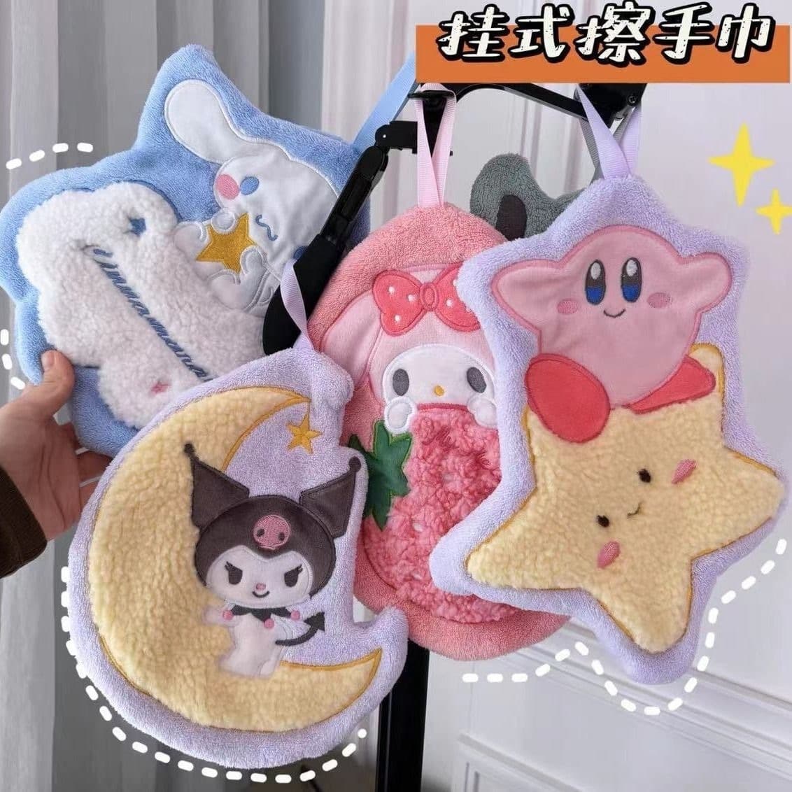 Cartoon Sanrio Hand Towel Hanging Absorbent Thick Bathroom Towel Handkerchief Kitchen Cloth Children's Hand Towel