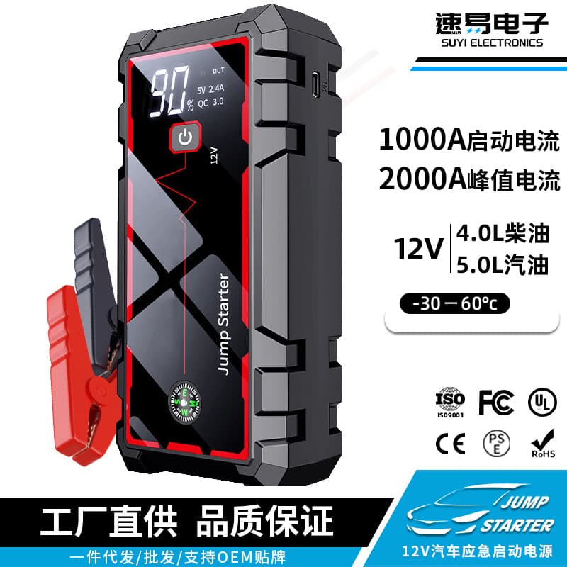 12V High-Capacity JUMPStarter Car Jump Starter for Battery Shutdown Rescue