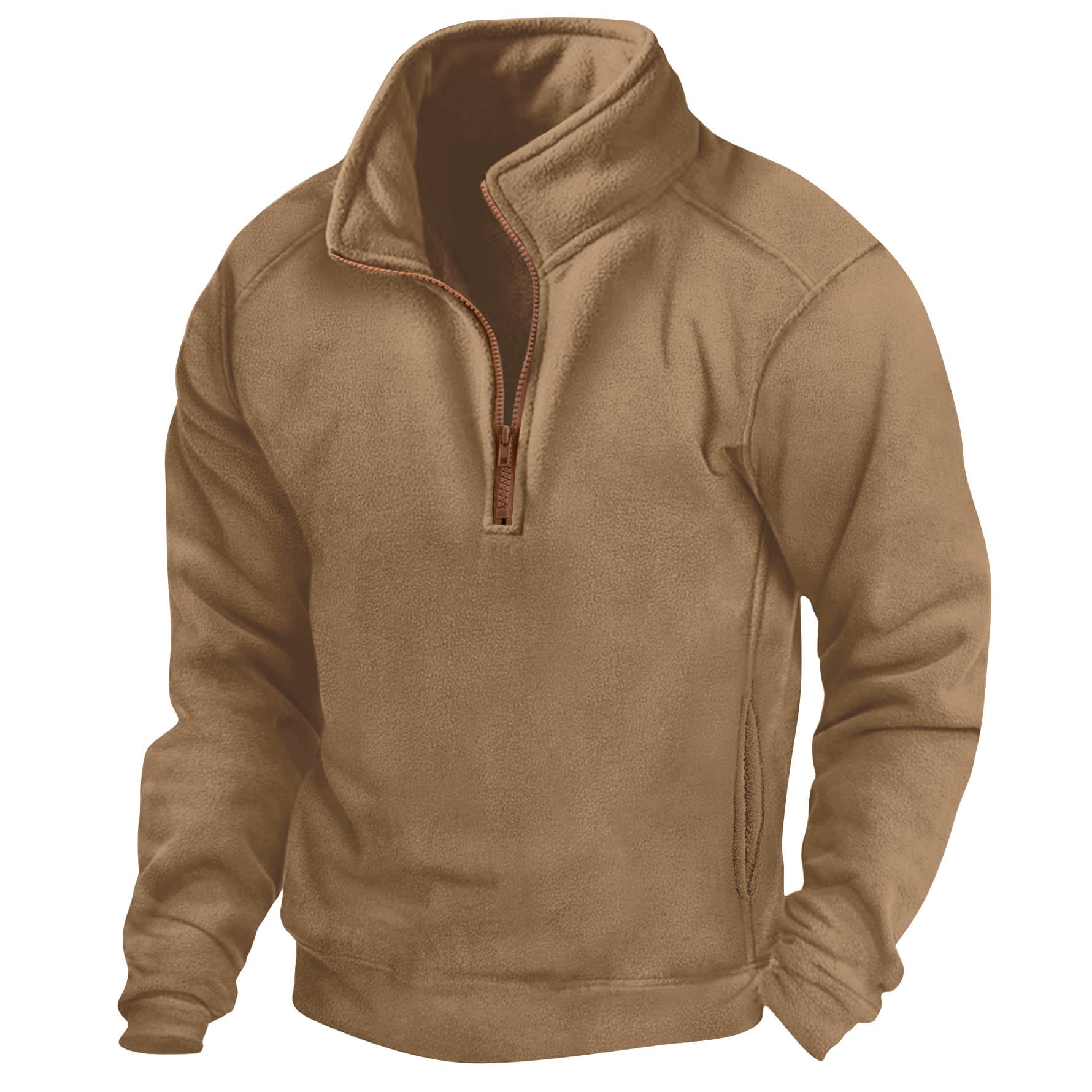 European and American Cross-Border Men's New Stand Collar Half Zip Long Sleeve Tactical Sweatshirt Pullover Training Long Sleeve Polo Shirt