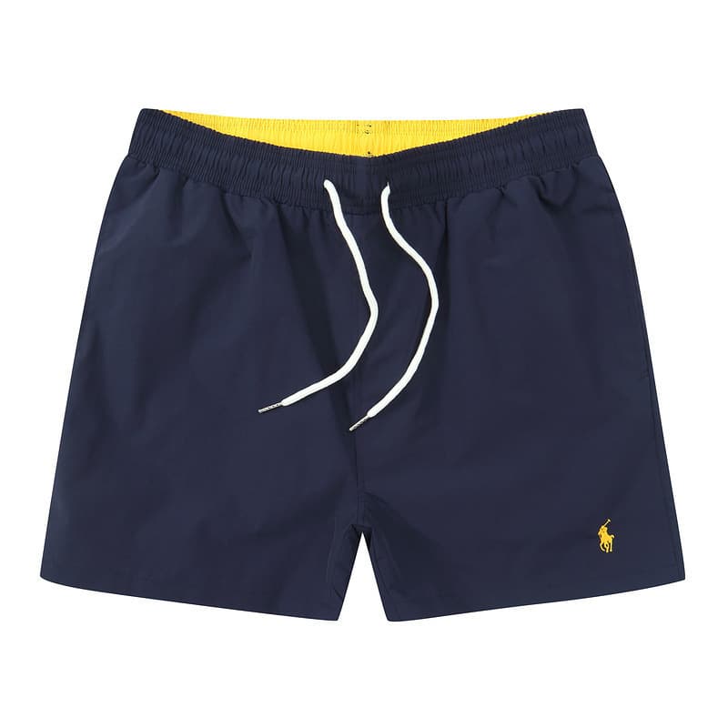Men's Beach Shorts with Four-String Tie, Contrast Color Casual Fashion Wave Print Shorts, Straight-Leg Summer Sports Shorts, Trendy