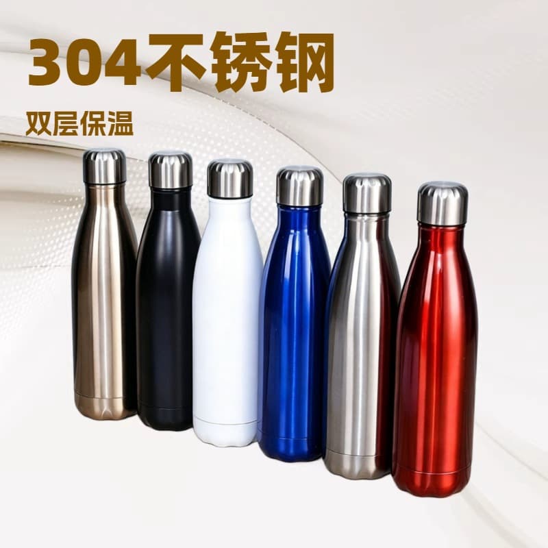 304 Stainless Steel Large Capacity Cola Bottle Insulated Cup Portable Outdoor Sports Water Bottle Car Thermos Wholesale