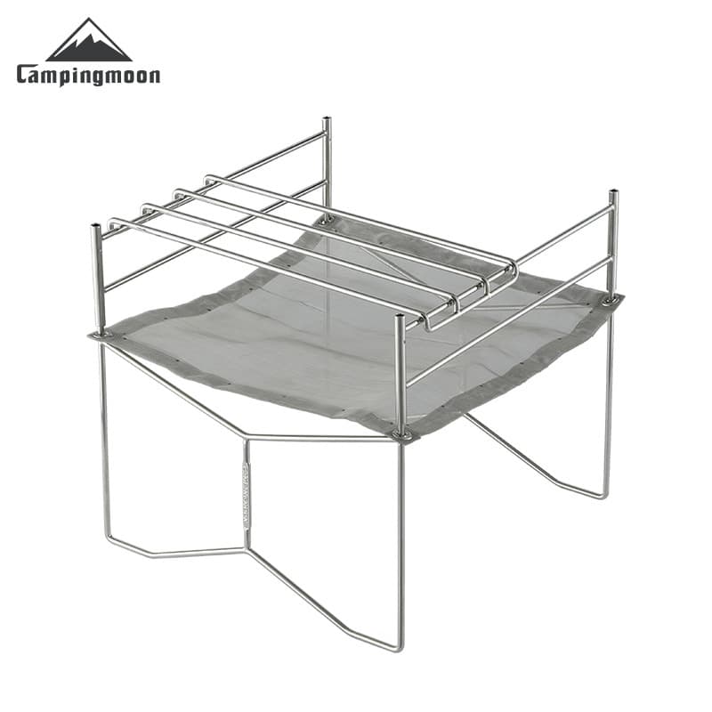 SOLO-202 Small Outdoor Camping Stainless Steel Foldable Lightweight Portable Grill Fire Table